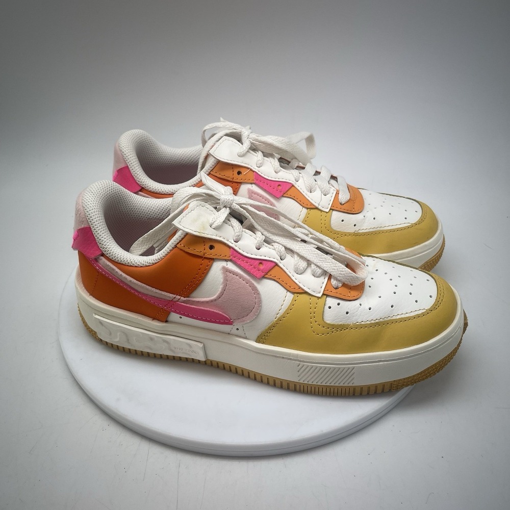 Nike Sneakers Womens 7.5 Air Force 1 Fontanka Sunrise Low Top Leather DX2675-100